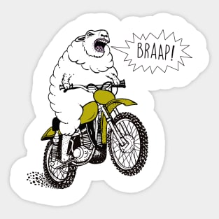 Braap Motorcycle Biker Lamb Tasty MotorManiac Sticker